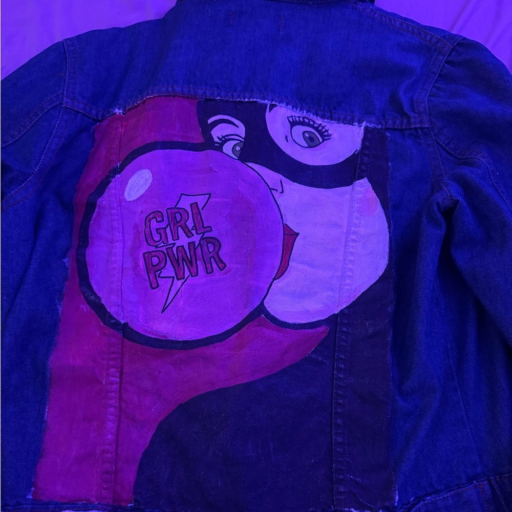 Jean jacket small women’s never worn- from Argentina hand painted